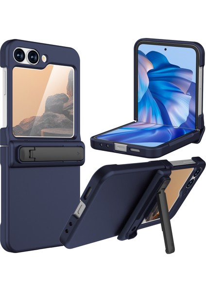 Samsung Galaxy Z Flip7 FE 5G / Flip6 5G Kauçuk Sert PC Destekli Telefon Kılıfı (Yurt Dışından)