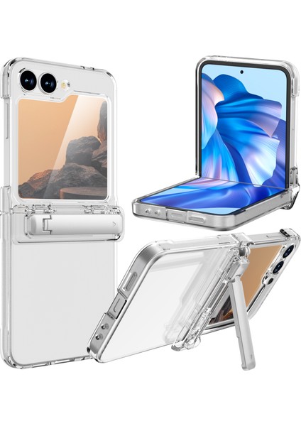 Samsung Galaxy Z Flip7 Fe 5g / Flip6 5g Kauçuk Sert Pc Destekli Telefon Kılıfı (Yurt Dışından)