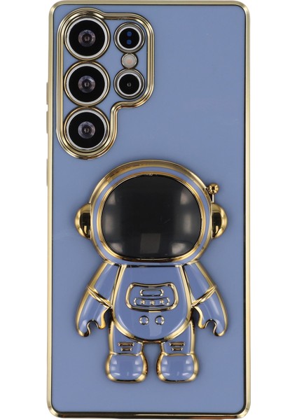 Samsung Galaxy S24 Ultra Elektrokaplama Yumuşak Tpu Telefon Kılıfı ve Astronot Gizli Ayaklığı (Yurt Dışından) fiyatları