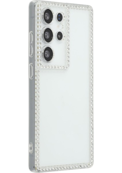 Samsung Galaxy S24 Ultra Tpu Kılıf Rhinestone Dekor Şeffaf Telefon Arka Kapağı (Yurt Dışından)