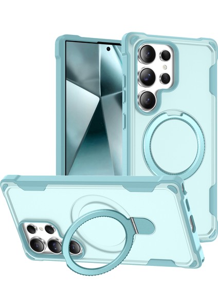 Samsung Galaxy S24 Ultra Kickstand Tpu + Pc Darbeye Dayanıklı Telefon Arka Kapağı Magsafe ile Uyumlu (Yurt Dışından)