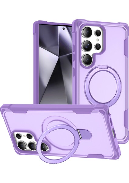 Samsung Galaxy S24 Ultra Kickstand Tpu + Pc Darbeye Dayanıklı Telefon Arka Kapağı Magsafe ile Uyumlu (Yurt Dışından)
