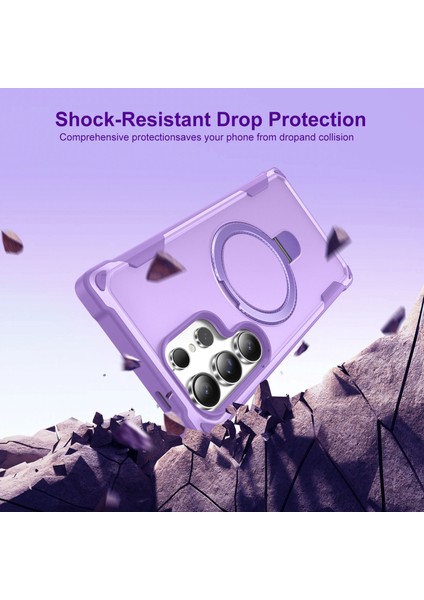 Samsung Galaxy S24 Ultra Kickstand Tpu + Pc Darbeye Dayanıklı Telefon Arka Kapağı Magsafe ile Uyumlu (Yurt Dışından) fiyatları