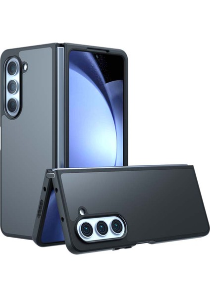 Samsung Galaxy Z Fold5 5g Skin-Touch Tpu + Pc Mat Telefon Kabuğu Şeffaf Siyah (Yurt Dışından)