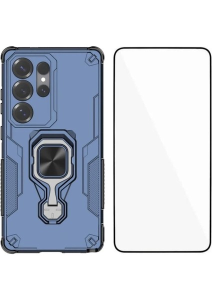 Samsung Galaxy S24 Ultra Telefon Kılıfı Pc Tpu Arka Kapak Temperli Camlı Destek Standı (Yurt Dışından)