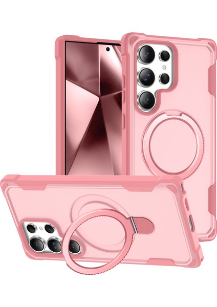 Samsung Galaxy S24 Ultra Kickstand Tpu + Pc Darbeye Dayanıklı Telefon Arka Kapağı Magsafe ile Uyumlu (Yurt Dışından)