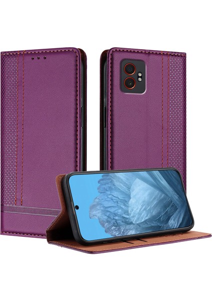 Samsung Galaxy Xcover7 Pro Deri Standlı Telefon Kılıfı ve Kart Yuvaları (Yurt Dışından)