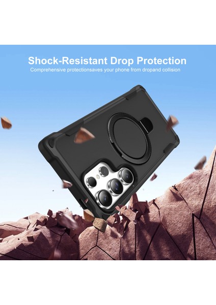 Samsung Galaxy S24 Ultra Kickstand Tpu + Pc Darbeye Dayanıklı Telefon Arka Kapağı Magsafe ile Uyumlu (Yurt Dışından) fiyatları