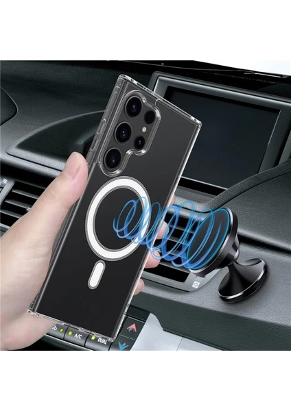 Samsung Galaxy S24 Ultra Şeffaf Kılıf, Magsafe ile Uyumlu, 2 Adet Ekran Filmi (Büyük Lens Deliği) (Yurt Dışından) fiyatları