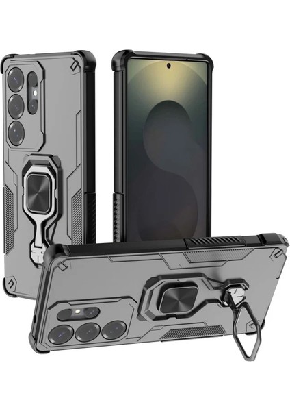Samsung Galaxy S24 Ultra Telefon Kılıfı Pc Tpu Arka Kapak Temperli Camlı Destek Standı (Yurt Dışından) fiyatları