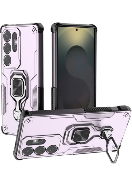 Samsung Galaxy S24 Ultra Telefon Kılıfı Pc Tpu Arka Kapak Temperli Camlı Destek Standı (Yurt Dışından) fiyatları