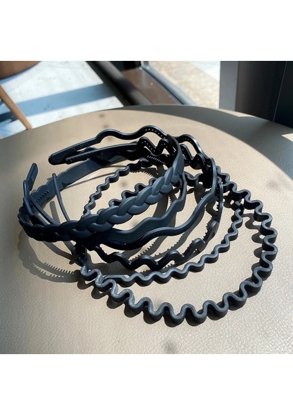 07 4X12 cm Moda Siyah Buzlu Dalgalı Dişli Kafa Bandı Saç Tokası Erkek Kadın Unisex Saç Bandı 1 Adet Rahat Yetişkin Spor Şapkalar (Yurt Dışından) modelleri