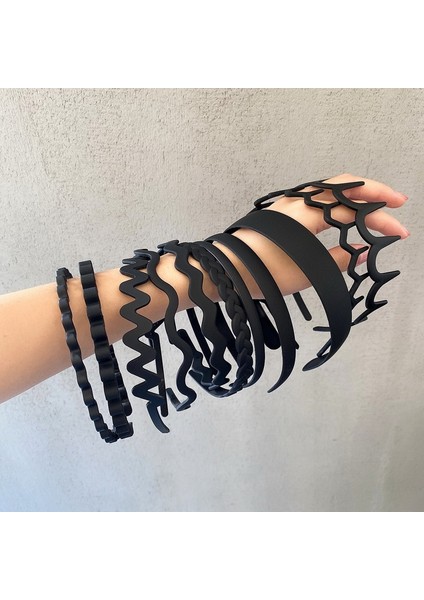 07 4X12 cm Moda Siyah Buzlu Dalgalı Dişli Kafa Bandı Saç Tokası Erkek Kadın Unisex Saç Bandı 1 Adet Rahat Yetişkin Spor Şapkalar (Yurt Dışından) indirimleri