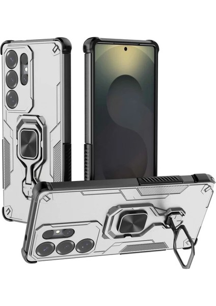 Samsung Galaxy S24 Ultra Telefon Kılıfı Pc Tpu Arka Kapak Temperli Camlı Destek Standı (Yurt Dışından) fiyatları