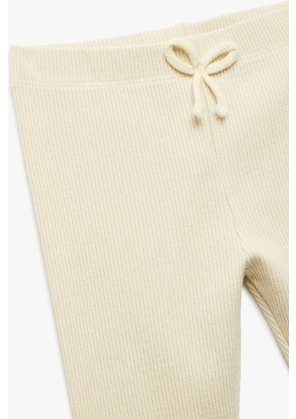 Kaşkorse Beli Lastikli Bağlama Detaylı Pamuklu Dar Kalıp Tayt modelleri