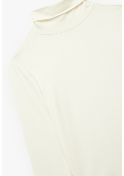 Slim Fit Viskon Kumaş Uzun Kollu Balıkçı Yaka Tişört modelleri