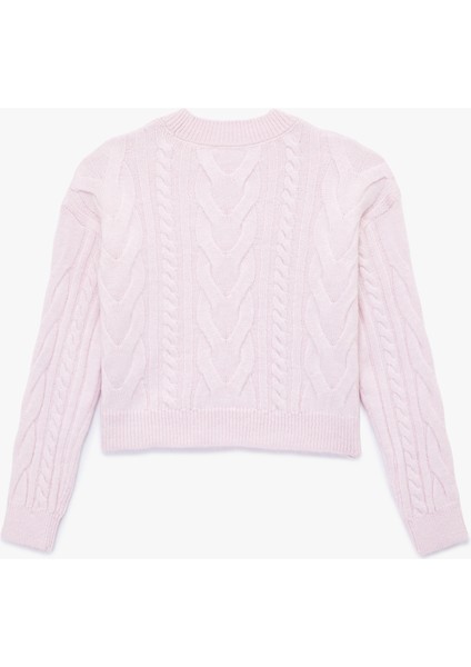 Uzun Kollu Bisiklet Yaka Saç Örgülü Triko Kazak fiyatları