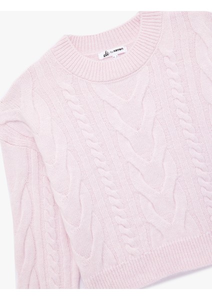 Uzun Kollu Bisiklet Yaka Saç Örgülü Triko Kazak modelleri