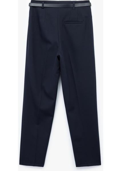 Slim Fit Yüksek Bel Kemerli Cigarette Kumaş Pantolon fiyatları