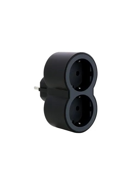 6 945 17 Çoklu Fiş /prizler 16A, 2x 2p E Önden Çıkışlı Siyah