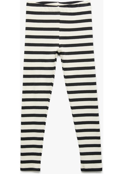 Çizgili Kaşkorse Dar Kalıp Pamuklu Tayt