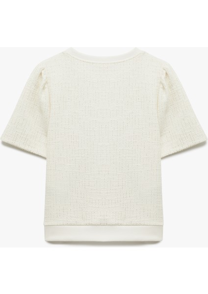 Kısa Kollu Bisiklet Yaka Fiyonk Detaylı Sweatshirt fiyatları