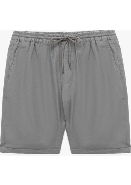 Keten Pamuk Karışımlı Cep Detaylı Beli Bağcıklı Şort modelleri
