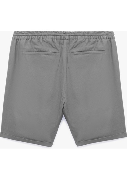 Keten Pamuk Karışımlı Cep Detaylı Beli Bağcıklı Şort fırsatları