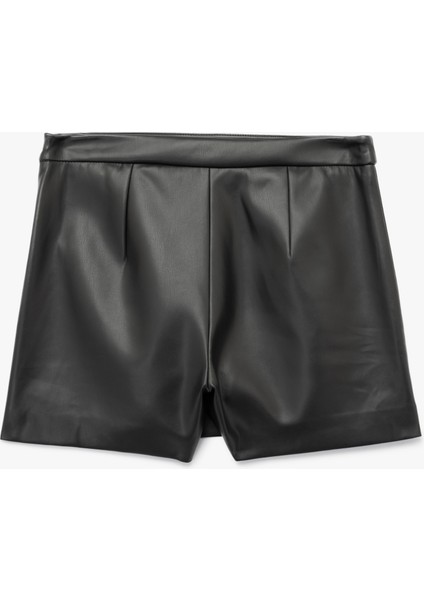 Slim Fit Suni Deri Mini Şort Etek fiyatları