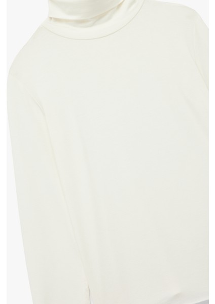 Slim Fit Viskon Kumaş Uzun Kollu Balıkçı Yaka Tişört modelleri