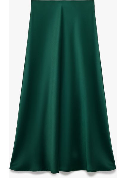 Regular Fit Midi Saten Etek