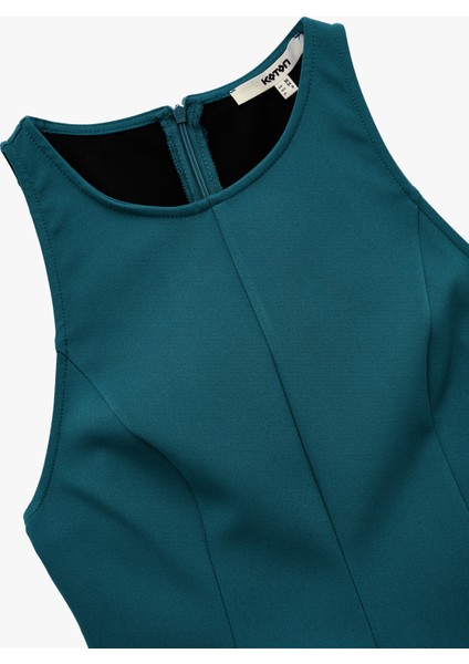 Slim Fit Kolsuz Bisiklet Yaka Peplum Bluz modelleri