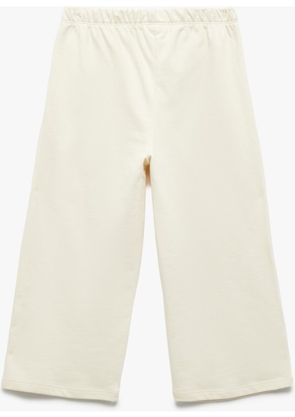 Şardonlu Pamuklu Beli Lastikli Geniş Paça Eşofman Altı fiyatları