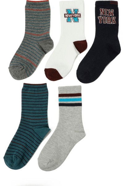 Ny 5 Lı Skt-B 5pr Mavi Erkek Çocuk Soket Çorap