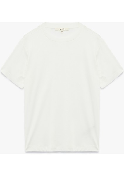 Pamuk Modal Karışımlı Slim Fit Kısa Kollu Bisiklet Yaka Basic Tişört