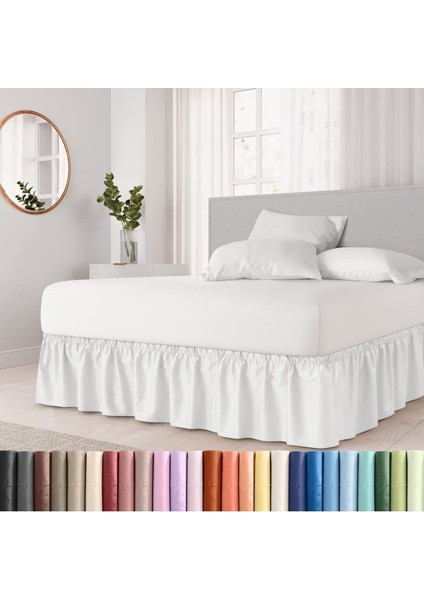 Baza Fırfırı & Tek Kişilik & Beyaz - Ranforce Kumaş