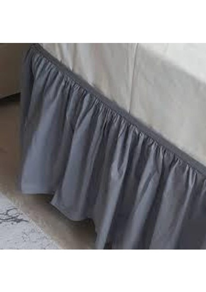 Baza Fırfırı & Çift Kişilik & Gri & Ranforce Kumaş