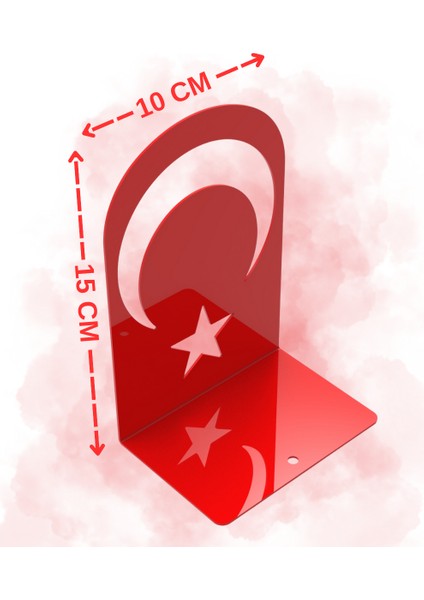 Ay Yıldız Dekoratif Metal Kitap Tutucu, Kitap Desteği, 2'li Set modelleri
