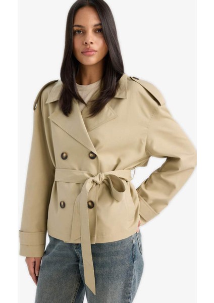 Açık Haki Kadın Trençkot E8581AX/KH405