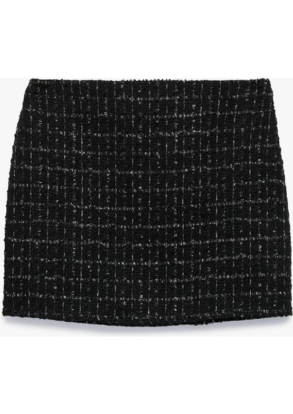 Parıltılı A Kesim Mini Tüvit Etek