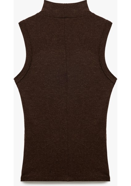 Koyun Yünü Karışımlı Slim Fit Dik Yaka Kolsuz Body fiyatları