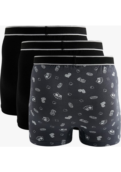 Pamuklu Desenli 3'lü Boxer Seti modelleri