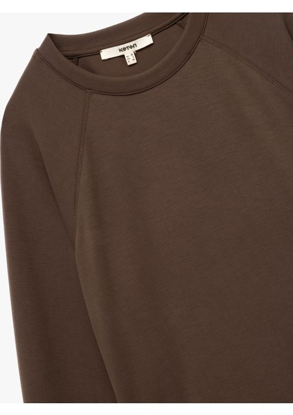 Modal Kumaş Rahat Kalıp Uzun Kollu Bisiklet Yaka Sweatshirt modelleri