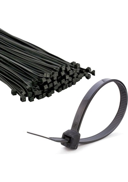 Siyah Kablo Bağı Plastik Cırt Kelepçe 7,2X450 mm 100 Adet