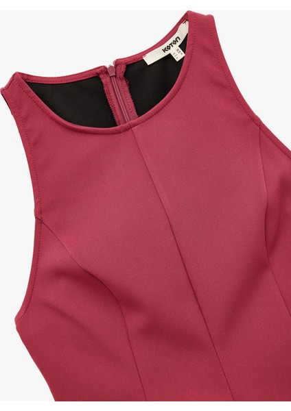 Slim Fit Kolsuz Bisiklet Yaka Peplum Bluz modelleri