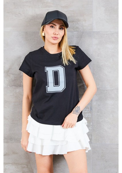 Kadın D Baskılı T-Shirt