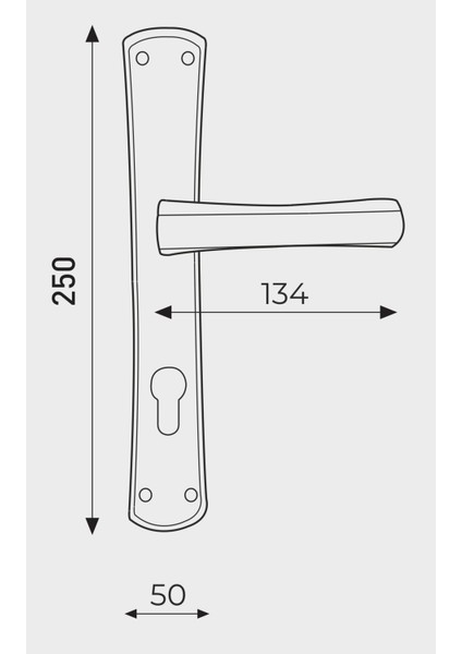 Venedik Açmalı Füme Saten Wc Kapı Kolu-Kolay Montaj, Iç Kapı Kolu, Modern Kapı Kolu (1 Takım) Sol