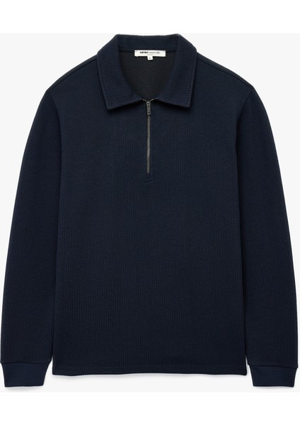 K26 6Wam70023Mk 710 Lacıvert Erkek Pamuk Jersey Sweatshırt