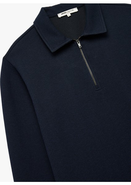 K26 6Wam70023Mk 710 Lacıvert Erkek Pamuk Jersey Sweatshırt modelleri