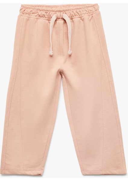 Şardonlu Beli Bağlamalı Pamuklu Basic Eşofman Altı